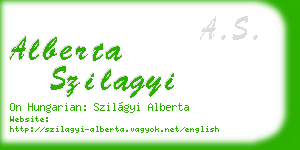 alberta szilagyi business card